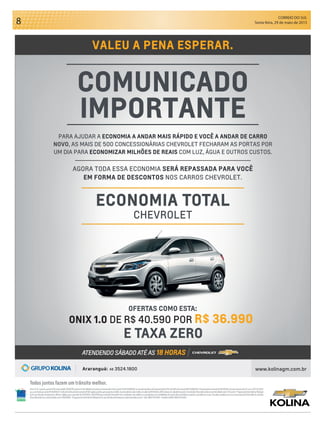 CORREIO DO SUL
Sexta-feira, 29 de maio de 20158
 