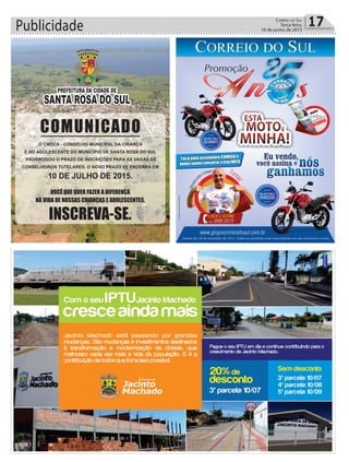 Publicidade 17Correio do Sul
Terça-feira,
16 de junho de 2015
 