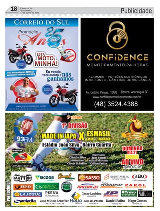 18 Correio do Sul
Quarta-feira,
17 de junho de 2015 Publicidade
 