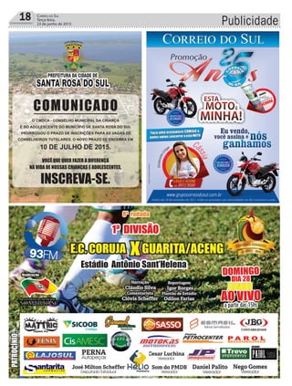 Publicidade18 Correio do Sul
Terça-feira,
23 de junho de 2015
 