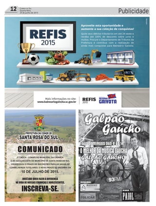 Publicidade12 Correio do Sul
Quarta-feira,
24 de junho de 2015
 