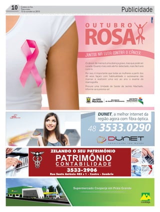 10 Correio do Sul
Terça-feira,
13 de ouTubro de 2015 Publicidade
 