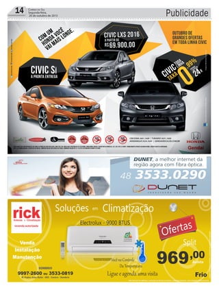 14 Correio do Sul
Segunda-feira,
26 de outubro de 2015 Publicidade
 