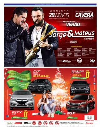 sexta-feira, sábado e domingo, 20, 21 e 22 de novembro de 2015
 