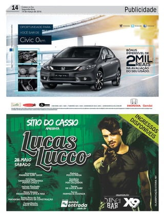 Correio do Sul
Segunda-feira,
14 de março de 2016 Publicidade14
 