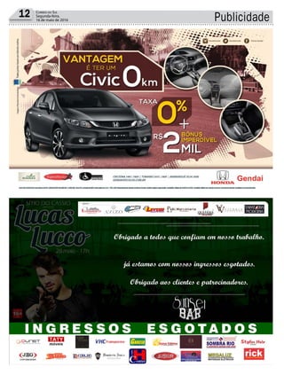 12 Correio do Sul
Segunda-feira,
16 de maio de 2016 Publicidade
 