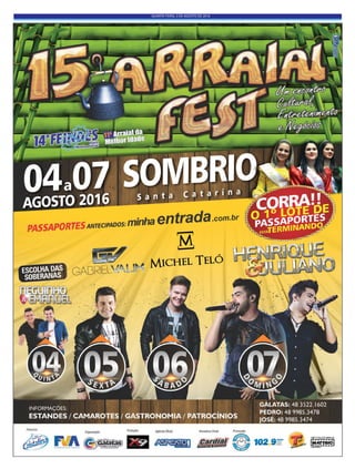 QUARTA-FEIRA, 3 DE AGOSTO DE 2016
 