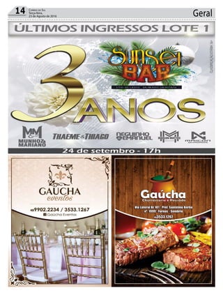 Geral14 Correio do Sul
Terça-feira,
23 de Agosto de 2016
 