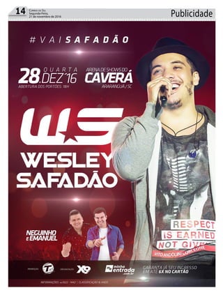 Publicidade14 Correio do Sul
Segunda-Feira,
21 de novembro de 2016
 