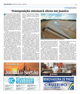 Jornal do Sertão - Dezembro de 2012 / Edição 82                                                                                                                         3

                                                                                                                                                    Transposição

                 Transposição retomará obras em janeiro
O     bra pensada para levar água, de-    obras e representando Pernambuco,




                                                                                                                                                                         Greenbrasil.org
      senvolvimento e segurança hídri-    Senador Humberto Costa (PT/PE),
ca para mais de 12 milhões de pessoas     menos de 50% dos serviços foram con-
nos estados de Pernambuco, Ceará, Pa-     cluídos.
raíba e Rio Grande do Norte, começada         O ano começou com a liberação
em 2007 e prevista para ser concluída     de recursos pelo Ministério da Inte-
em 2012, o Projeto de Integração São      gração Nacional para o retorno das
Francisco (Transposição do Rio São        obras dos cinco lotes do Projeto que
Francisco) só deve beneficiar a popula-   estavam paralisados no Sertão do Pa-
ção nordestina apenas em dezembro de      jeú. Em janeiro de 2012, o ministro da
2015, nova data dada pelo Governo Fe-     Integração Nacional, Fernando Bezer-
deral para conclusão do projeto. Atu-     ra Coelho, assinou a ordem de serviço
almente paralisada mais uma vez, os       no valor de R$ 132,8 milhões, para a
serviços da transposição só retomam       continuidade das obras do lote 12, em
em janeiro.                               Sertânia (PE); dos 1 e 2, em Cabrobó
    O atraso da entrega por conta das     (PE); o lote 10, em Custódia (PE); e o
constantes paralisações da transposi-     lote 13, em Floresta.
ção, que é obra símbolo do governo do         Mas o que se vê são atrasos e um
ex-presidente Luiz Inácio Lula da Silva   orçamento mais caro para a obra. O
e uma das principais ações estrutura-     orçamento inicial, que era de R$ 4,5
doras do governo Dilma, vem sendo         bilhões, passou para R$ 5 bilhões, de-
um dos gargalos do Governo Federal.       pois R$ 6,8 bilhões e agora vai custar     Orçamento do projeto aumentou de R$ 4,5 bi para R$ 8,2 bi
A conseqüência é o adiamento já em        R$ 8,2 bilhões. Segundo o ministro
vários momentos do seu término, o         Fernando Bezerra Coelho, o aumento         cursos Naturais Renováveis (Ibama).         da Barragem de Itaparica até a de Bar-
que tem deixado a população sertaneja     está relacionado a reajustes contratu-     Até setembro de 2012, dos 426 Km no         ro Branco, em Sertânia.
cada vez mais apreensiva e descrente      ais, necessidade de aditivos e elevação    Eixo Norte, 46% da obra estavam con-            Fernando Bezerra ressaltou que
em alguns momentos sobre se real-         de preços para licitação de novos lotes.   cluídos e dos 287 Km no Eixo Leste,         não há falta de recursos para a trans-
mente a água chegará até eles.                “Tínhamos um valor pré-estabeleci-     71%, os mesmos valores de janeiro, ou       posição, no entanto as obras que de-
    Segundo os ministérios do Plane-      do para o projeto e com o tempo esse       seja, a obra não avançou.                   veriam estar com 50% concluídas, só
jamento e da Integração Nacional, que     valor ficou desatualizado. Algumas             Agora a previsão de retomada do         estão 43% finalizadas. O dinheiro é em-
coordenam o projeto, a previsão é en-     construtoras pediram aumento, outras       trabalho é para o final de janeiro do       pregado em escavações e construção de
tregar o Eixo Leste no final de 2014 e    desistiram, com isso é preciso contra-     próximo ano, segundo Bezerra Coelho,        barragens, estações de bombeamento e
o Eixo Norte em 2015. O Nordeste po-      tar novas empresas”, justificou.           que garantiu empenho para viabilizar        canais por onde nunca correu água.
deria não estar sofrendo com efeitos da       Os gastos também são explicados        o mais rápido possível a retomada das           Somente o município de Cabrobó
seca que é a pior dos últimos 40 anos,    devido à implantação de projetos bá-       obras e a partir daí concluir a transpo-    tem sua parte da obra concluída e o
não fosse a não conclusão da Transpo-     sicos ambientas (PBAs), que serão ne-      sição. O ministro ainda afirmou que         Exército foi o responsável por abrir este
sição. Segundo o relator da comissão      cessários para a renovação da licença      até o fim deste mês de dezembro, será       trecho, o qual vai receber primeiro a
especial externa do Senado que está       de instalação concedida pelo Instituto     publicado um novo edital para a obra        água do Rio São Francisco, distribuin-
acompanhando o andamento dessas           Brasileiro do Meio Ambiente e dos Re-      que vai permitir o transporte da água       do-a para todo o eixo norte, de 402 Km.
 
