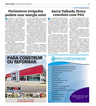 Jornal do Sertão - Dezembro de 2013 / Edição 94

7

Agricultura

Perímetros irrigados
Serra Talhada firma
convênio com PAA...
