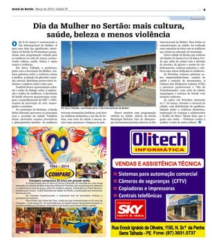 9
Divulgação
Jornal do Sertão - Março de 2014 / Edição 97
Em Serra Talhada, caminhada abriu o Dia Internacional da Mulher
...