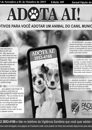 Edição 189 Jornal Opção do9 de Setembro a 01 de Outubro de 2015
 