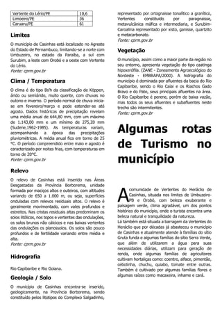 Vertente do Lério/PE
Limoeiro/PE
Caruaru/PE

10,6
36
61

Limites
O município de Casinhas está localizado no Agreste
do Est...