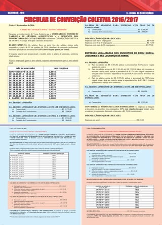 CIRCULAR DE CONVENÇÃO COLETIVA 2016/2017CIRCULAR DE CONVENÇÃO COLETIVA 2016/2017
3 - JORNAL DO COMERCIÁRIODEZEMBRO | 2016
 