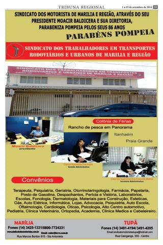 TRIBUNA REGIONAL 1 a 15 de setembro de 2014 14 
 