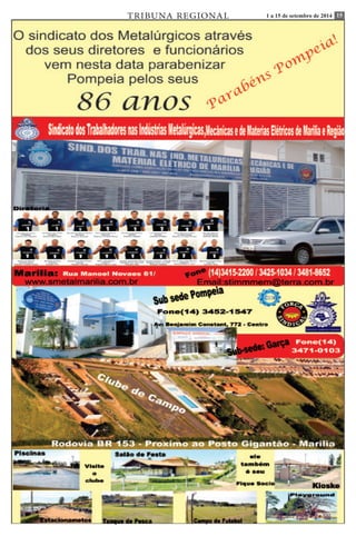 TRIBUNA REGIONAL 1 a 15 de setembro de 2014 15 
 