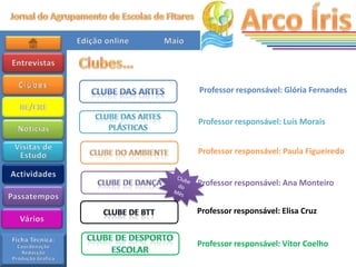 Professor responsável: Glória Fernandes


Professor responsável: Luís Morais


Professor responsável: Paula Figueiredo


Professor responsável: Ana Monteiro


Professor responsável: Elisa Cruz


Professor responsável: Vítor Coelho
 