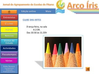 À terça-feira, na sala
       A.2.04.
Das 10.50 às 11.35h
 