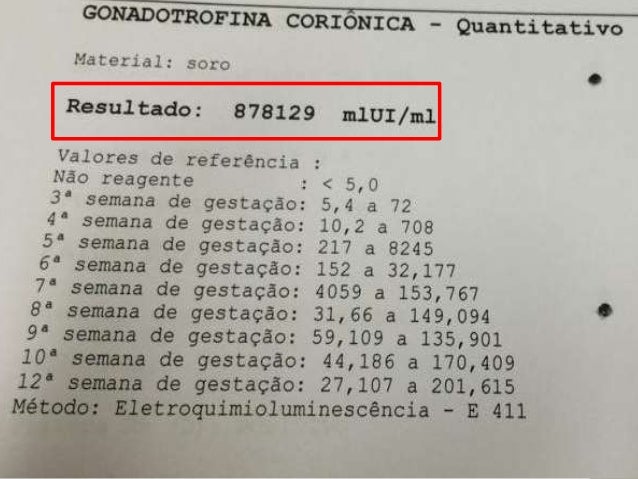 Exame beta hcg quantitativo tabela