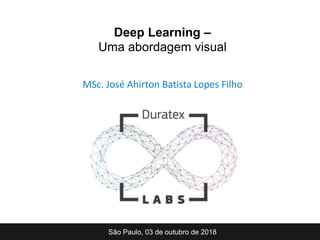 MSc. José Ahirton Batista Lopes Filho
São Paulo, 03 de outubro de 2018
Deep Learning –
Uma abordagem visual
 