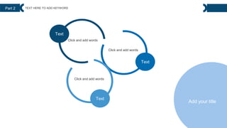 Text
Text
Text
Add your title
Click and add words
Click and add words
Click and add words
Part 2 TEXT HERE TO ADD KEYWORD
 