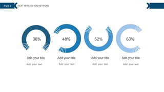 36% 48% 52% 63%
Add your title Add your title Add your title Add your title
Add your text Add your text Add your text
Add your text
Part 3 TEXT HERE TO ADD KEYWORD
 