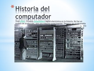 * 
ENIAC computadora 
tubos de vacío KW 
 