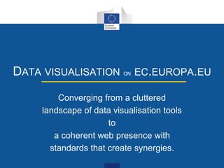 DATA VISUALISATION ON EC.EUROPA.EU
Converging from a cluttered
landscape of data visualisation tools
to
a coherent web presence with
standards that create synergies.
 