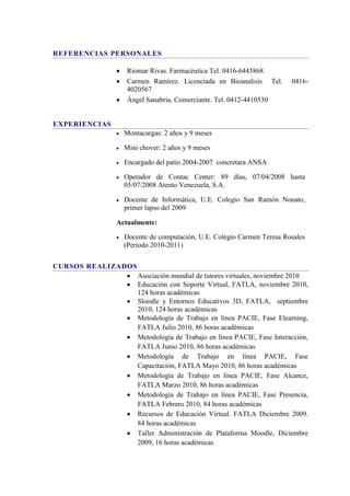 Jose chirinos currículo