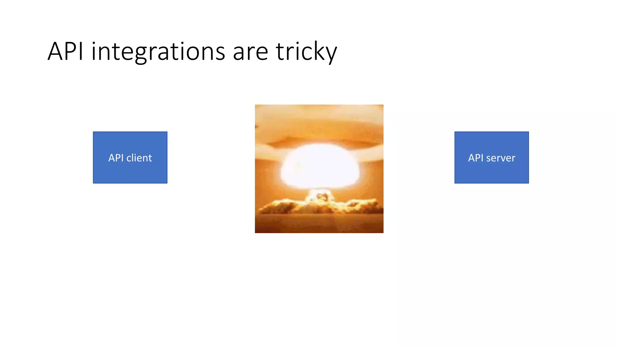 API integrations are tricky API server API client 