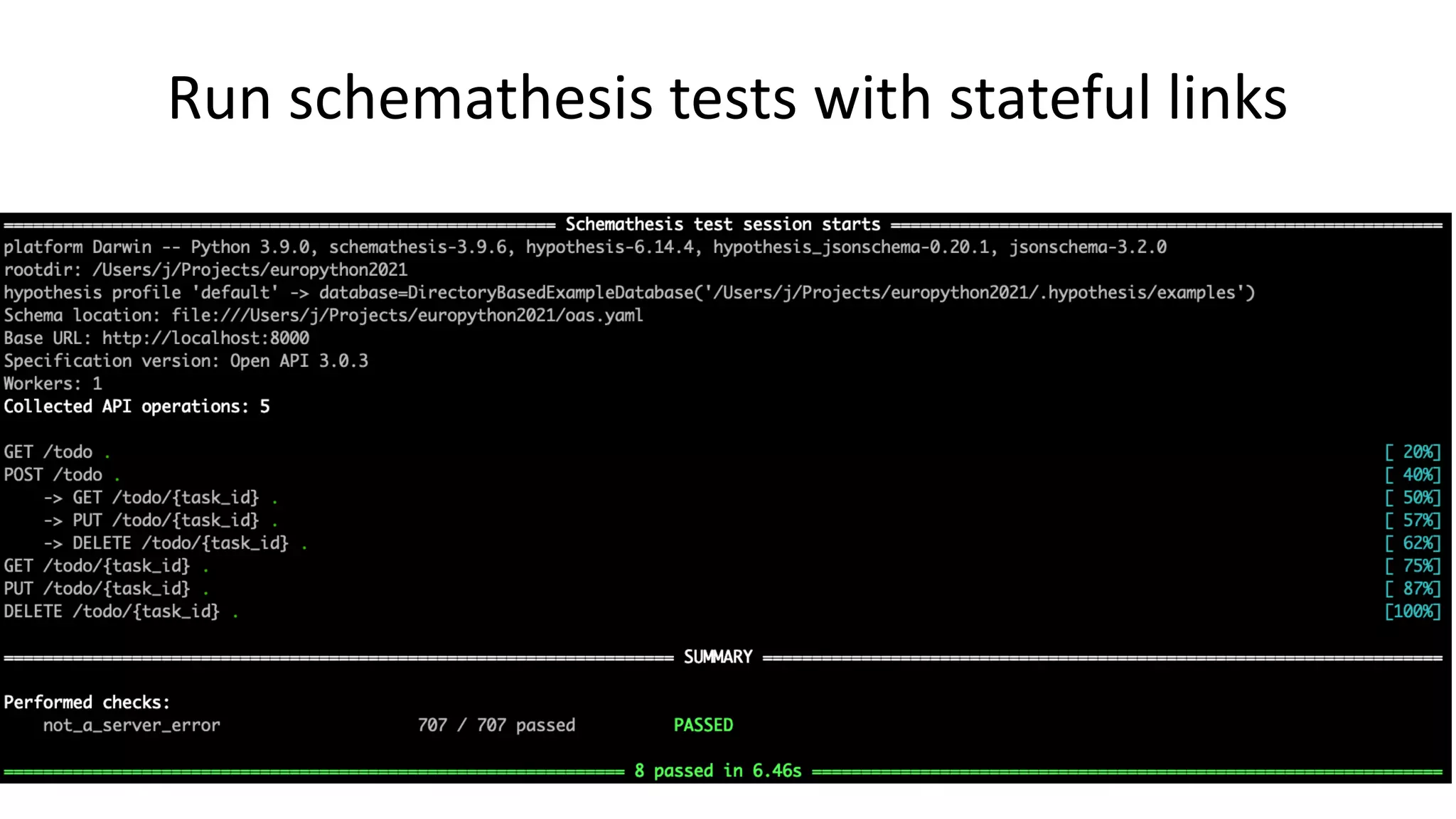 Run schemathesis tests with stateful links 