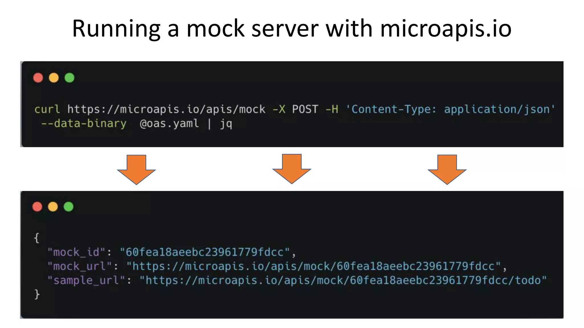 Running a mock server with microapis.io 