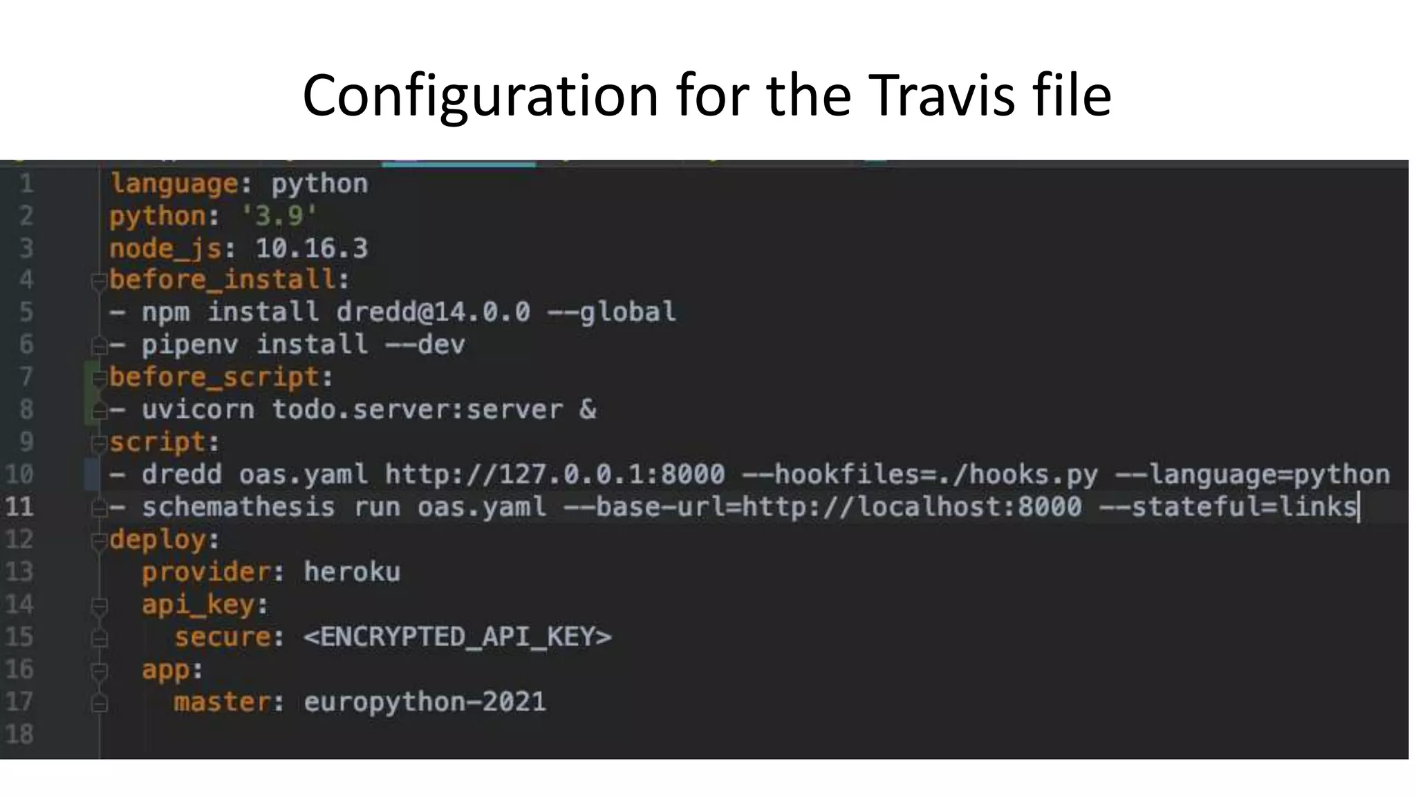 Configuration for the Travis file 