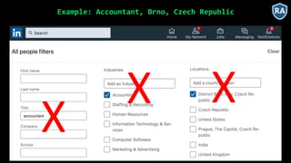 Example: Accountant, Brno, Czech Republic
X
X X
 