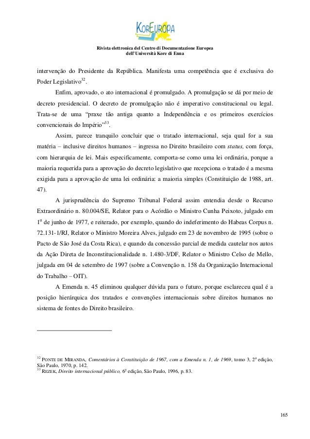 Jose Levi Mello Do Amaral Júnior, Tratados e convenções internacionai…