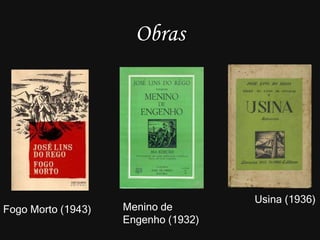 Obras Fogo Morto (1943) Usina (1936) Menino de Engenho (1932) 