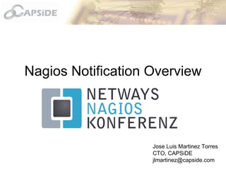 Nagios Notification Overview
Jose Luis Martinez Torres
CTO, CAPSiDE
jlmartinez@capside.com
 