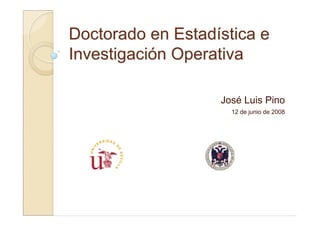 Doctorado en Estadística e
Investigación Operativa

                   José Luis Pino
                     12 de junio de 2008