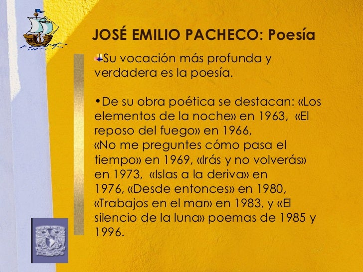 José Emilio Pacheco su vida y su poesía