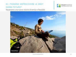 .
©IstockPhoto
FOURTOURISM©2015 37
Necessaria una nuova visione dinamica e flessibile
©IstockPhoto
0 5 | P O S S O N O S O P R AV V I V E R E L E D M O ?
H A N N O F U T U R O ?
 