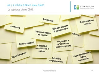 44FOURTOURISM©2016
0 6 | A C O S A S E R V E U N A D M O ?
Le keywords di una DMO
 