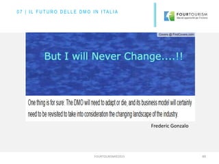 FOURTOURISM©2015 49
Frederic Gonzalo
0 7 | I L F U T U R O D E L L E D M O I N I TA L I A
 