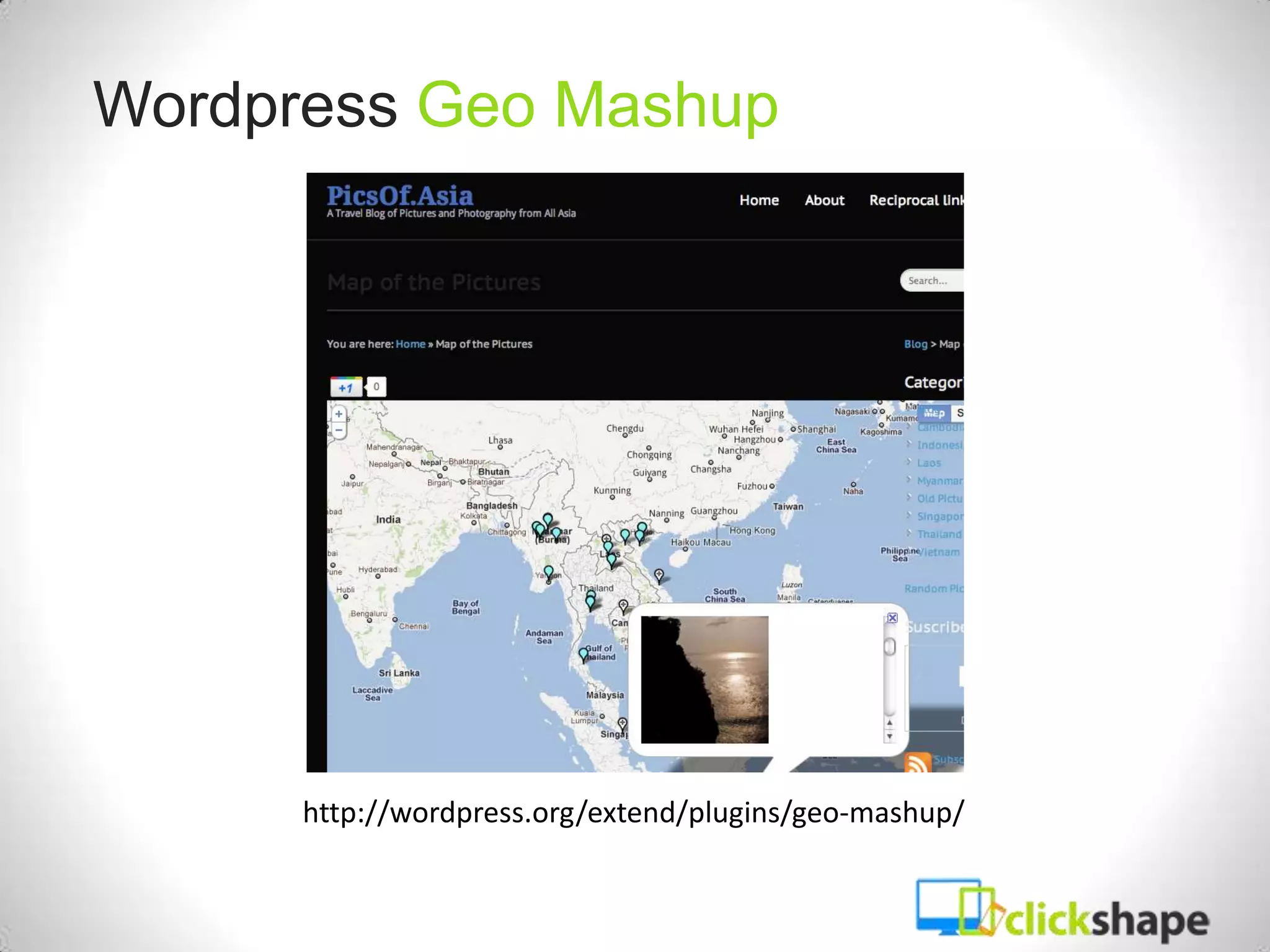 Wordpress Geo Mashup




      http://wordpress.org/extend/plugins/geo-mashup/
 