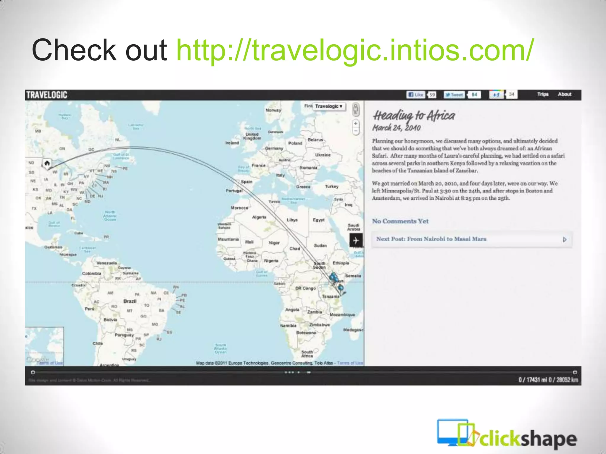 Check out http://travelogic.intios.com/
 