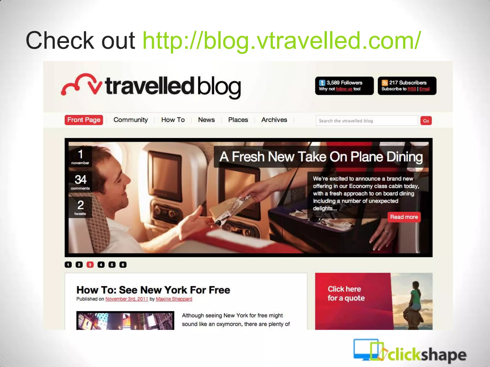 Check out http://blog.vtravelled.com/
 