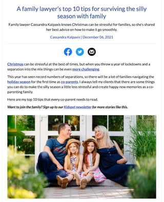 A Family Lawyer S Top Tips For Surviving The Silly Season With Family Pdf