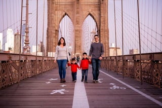 If you're in New York and seeking a family bonding activity, head to the Brooklyn Bridge, a popular tourist attraction.