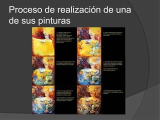 Proceso de realización de una de sus pinturas