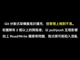 Git
         2         pull/push
      Read/Write
 